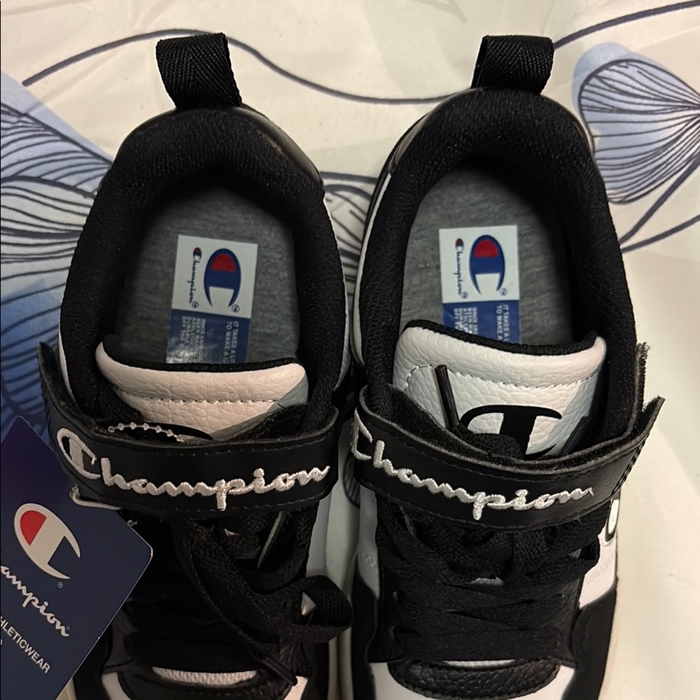 Champion Black and White Sneakers with Rubber Sole - Picture 3 of 11